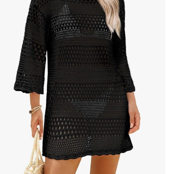 Women’s Crochet Swim Coverup in Black in various NWT - Picture 7 of 7